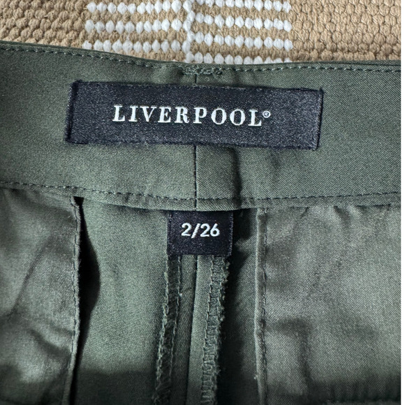 Liverpool Pant Women 2/26 Peat Green Trouser Flat Front Boot Cut Style #XM5069EA - Picture 5 of 7